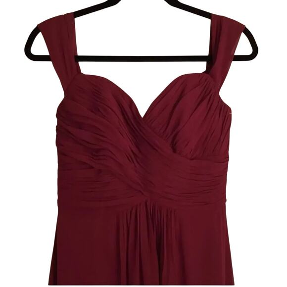 Dessy Collection Vivian Diamond 2970 Claret Off the Shoulder Draped Dress $284 - Picture 9 of 15